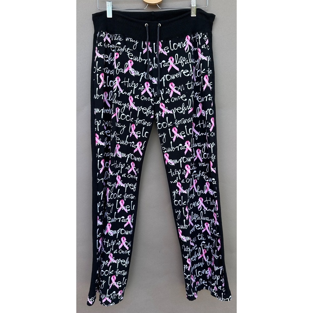 Nilla Shields Y2K Vtg M Mid Rise Pants Drawstring Breast Cancer Strength Aware‎
